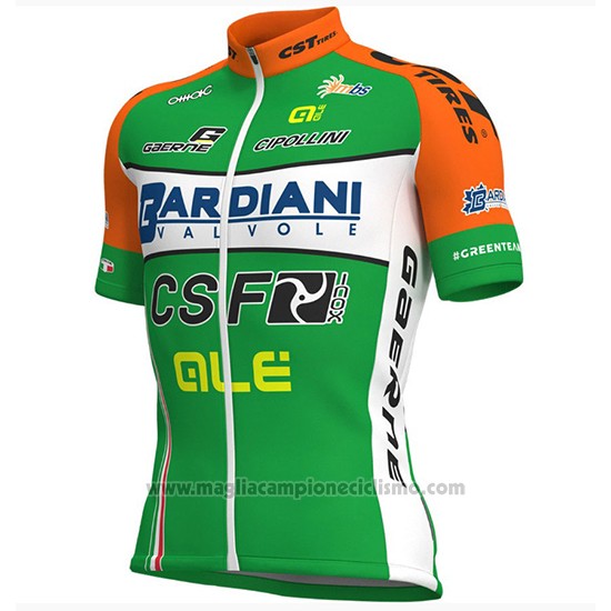 2018 Abbigliamento Ciclismo Bardiani Csf Verde e Bianco Manica Corta e Salopette